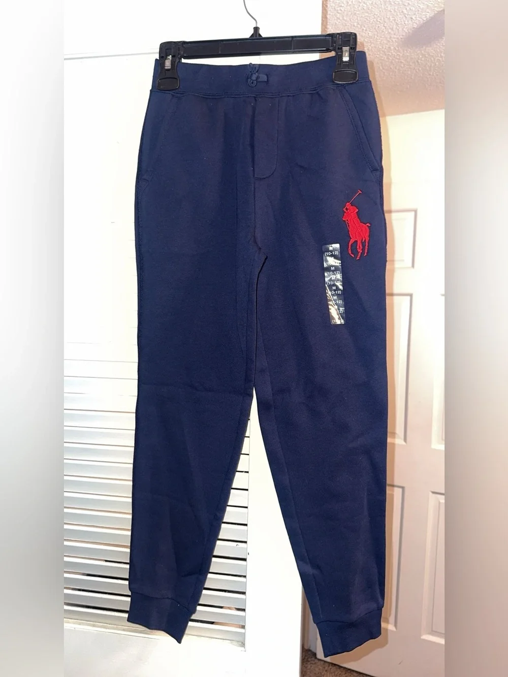 Ralph Lauren Navy Sweatpants with Orange Polo Pony